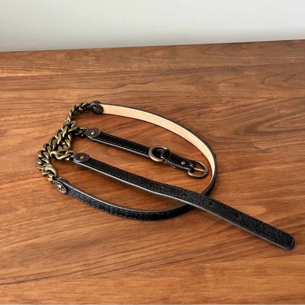 J. Crew Cow Leather & Chain Belt - Picture 2 of 4
